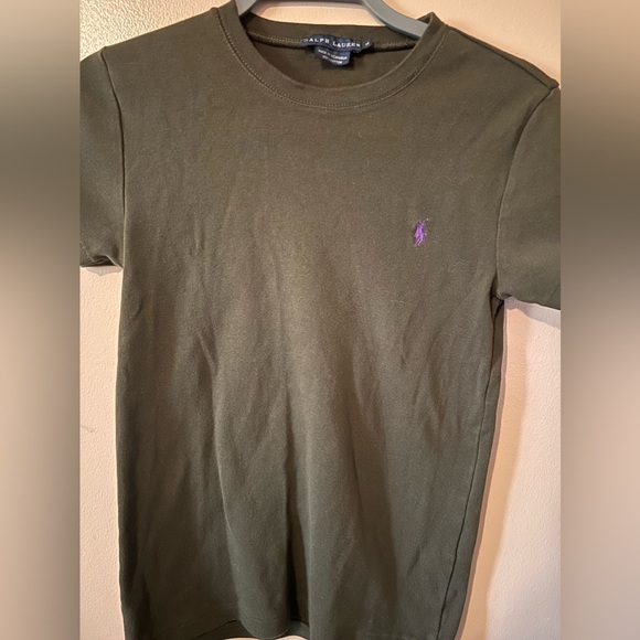 Ralph Lauren 100% cotton short sleeve forest green top size medium - Picture 3 of 4